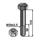 Schraube mit Sicherungsmutter - M20 x 2,5 - 10.9