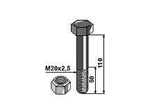 Bolt with self-locking nut - M20 x 2,5 - 10.9