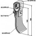 Flail assembled with holder, bush and blade