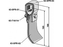 Flail assembled with holder, bush and blade