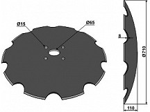 Notched disc Ř710x8