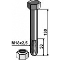 Bolt with self-locking nut - M18x2,5 - 10.9