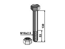 Schraube mit Sicherungsmutter - M18x2,5 - 10.9