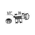 Schraube mit Sicherungsmutter - 1/2" UNF - 12.9