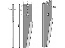 Tine for rotary harrows