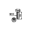 Schraube mit Sicherungsmutter - M10  - 10.9