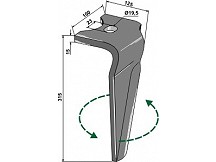 Tines for rotary harrows, left model