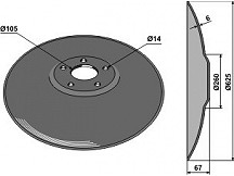 Notched disc with flat neck - Ř625