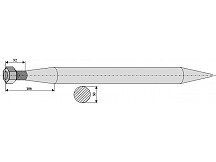 Pointed tine with cone-shaped nut