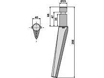 Tine for rotary harrows