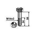 Schraube mit Sicherungsmutter - M14 x 2