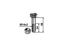 Bolt with self-locking nut - M14 x 2