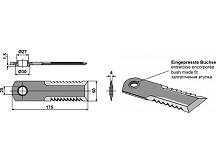 Straw chopper flail blade