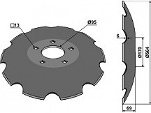 Gezahnte Scheibe mit flachem Ansatz - Ř564