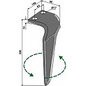 Tine for rotary harrows, left model