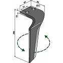 Tine for rotary harrows, left model