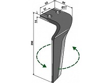 Tine for rotary harrows, left model