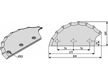 Food mixer knives, left