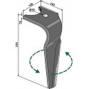 Tine for rotary harrows, left model