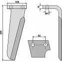 Tine for rotary harrows, right model