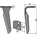 Tine for rotary harrows, right model