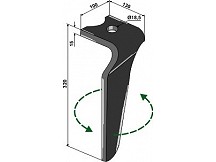 Tine for rotary harrows, left model