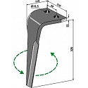 Tine for rotary harrows, left model