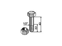 Bolt with self-locking nut - 1/2" UNF - 12.9