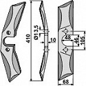 Rotary harrow-blade straight from boron steel, left