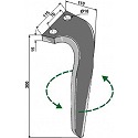 Tine for rotary harrows, left model