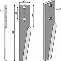 Tine for rotary harrows, is useabel right and left