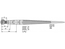 Pointed tine with cone-shaped nut