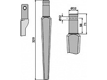 Tine for rotary harrows