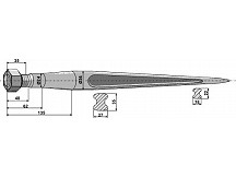 Pointed tine with cone-shaped nut