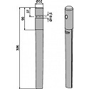 Tine for rotary harrows