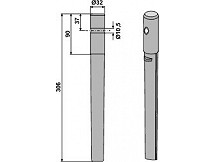 Tine for rotary harrows