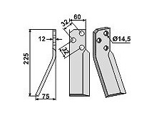 Rotary tine, left model