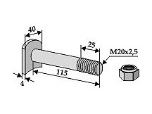 Schraube M 20 x 2,5 - 8.8 mit Sicherungsmutter