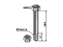 Schraube mit Quetschmutter M 14 x 1,5 - 10.9