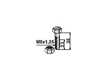 Schraube mit Sicherungsmutter - M8 x 1,25 - 8.8