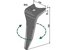 Tine for rotary harrows, right