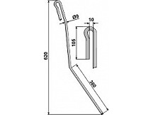 Following tine - outer left