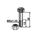 Schraube mit Sicherungsmutter - M8 x 1,25 - 10.9