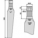 Tine for rotary harrows, left model