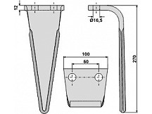 Tine for rotary harrows