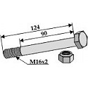 Schraube mit Sicherungsmutter - M16 x 2 - 8.8