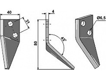 Food mixer knives, left