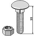 Saucer-head screws with self-locking nuts  M10 x 1,5 - 8.8