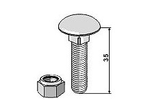 Saucer-head screws with self-locking nuts  M10 x 1,5 - 8.8