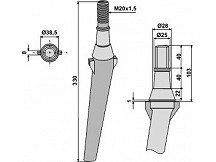 Tine for rotary harrows